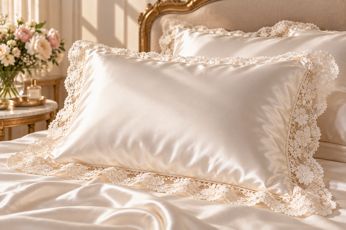 French Lace Silk Pillowcase
